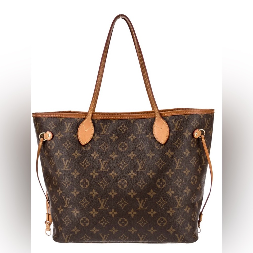 🥳Louis Vuitton Neverfull tote with classic brown monogram canvas.